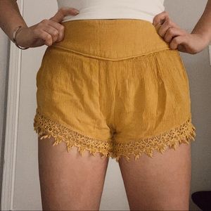 yellow shorts